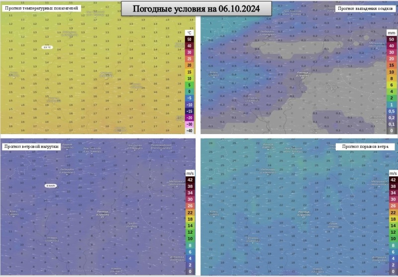 ОПЕРАТИВНЫЙ ЕЖЕДНЕВНЫЙ ПРОГНОЗ возникновения и развития чрезвычайных ситуаций  на территории Липецкой области на 06.10.2024 г.